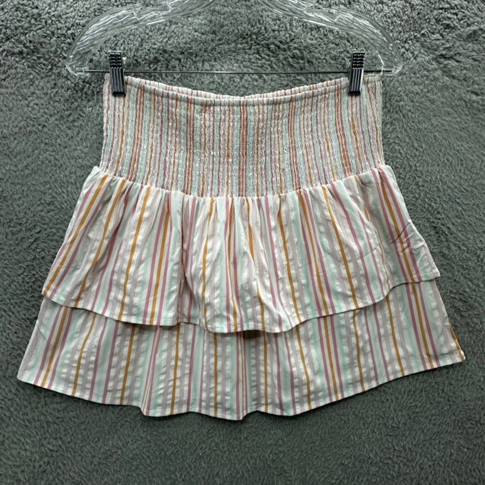 NWT Vineyard Vines Women's Medium Performance Smocked Tiered Stripe Mini Skirt